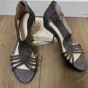 #16 Charter Club Women Cross Strap Wedge Sandals Ginifur Size US 7 M Silver